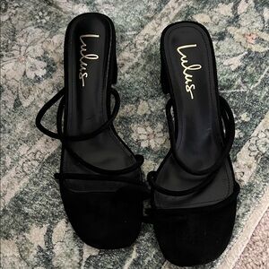 Lulu's Elegant Black Strappy Heels